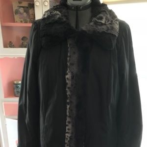 Dennis Basso Faux Fur Reversible Coat